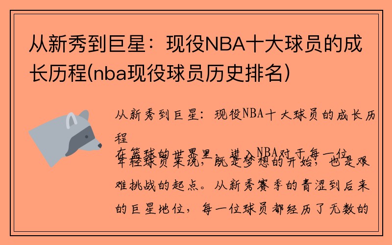 从新秀到巨星：现役NBA十大球员的成长历程(nba现役球员历史排名)